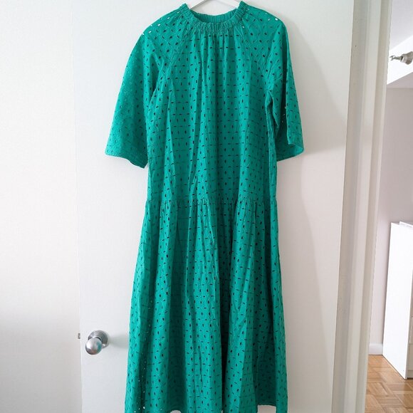 Green Cotton Maxi Dress Size 4 - Picture 1 of 2